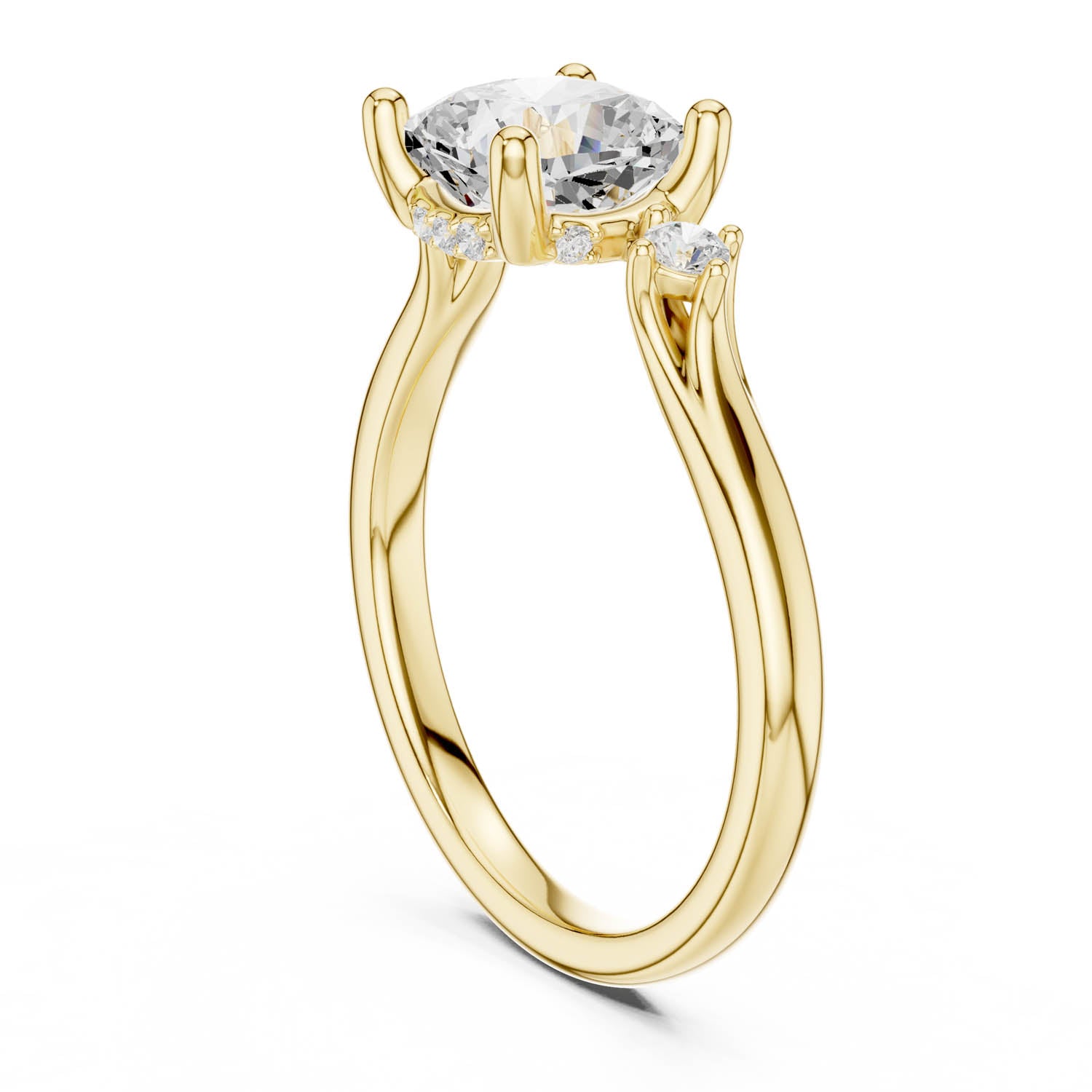 2.16 Ct. Cushion Cut Diamond Hidden Halo Engagement Ring with Side Stones (DDLR-164-CU) 6