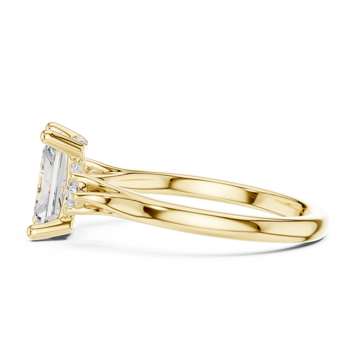 2.16 Ct. Radiant Cut Diamond Hidden Halo Engagement Ring with Side Stones (DDLR-164-RA) 8