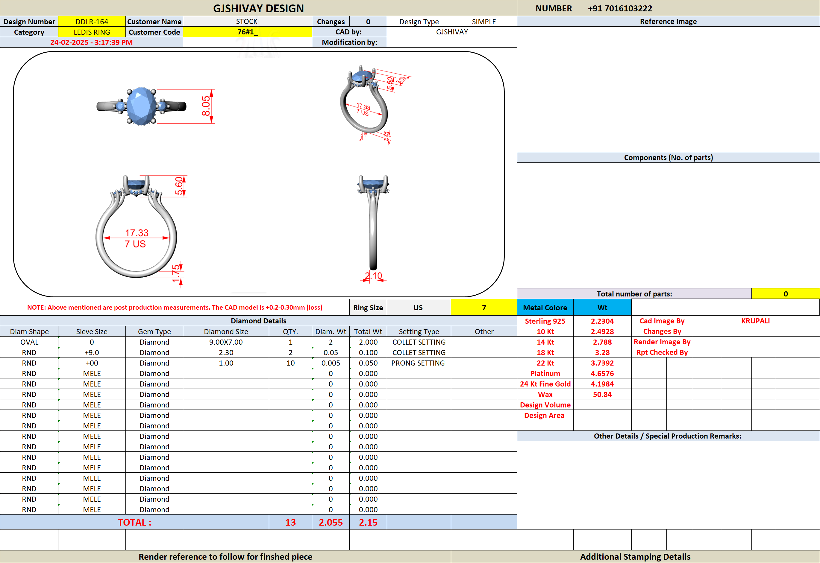2.15 Ct. Oval Diamond Ring with Hidden Halo and Side Accent Diamond (DDLR-164) 14