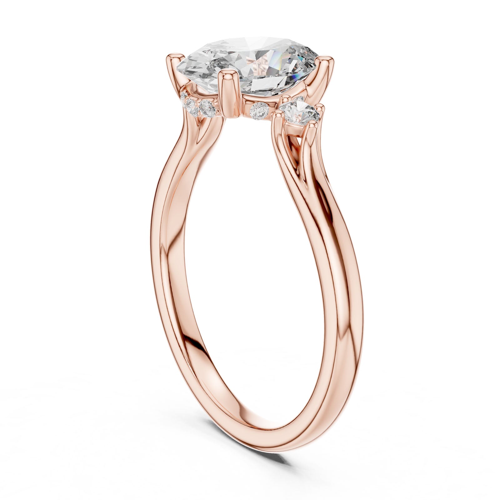 2.15 Ct. Oval Diamond Ring with Hidden Halo and Side Accent Diamond (DDLR-164) 10