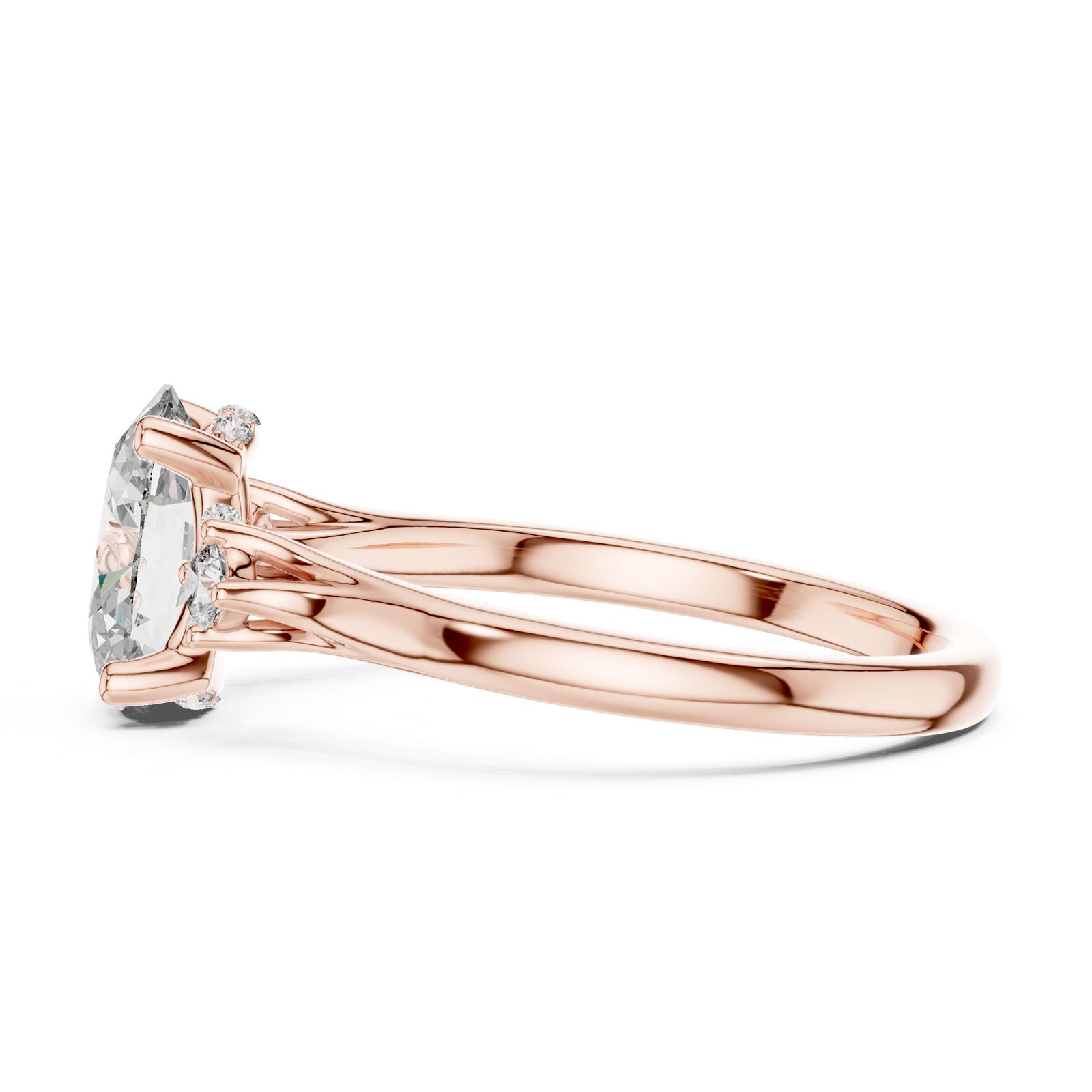 2.15 Ct. Oval Diamond Ring with Hidden Halo and Side Accent Diamond (DDLR-164) 4