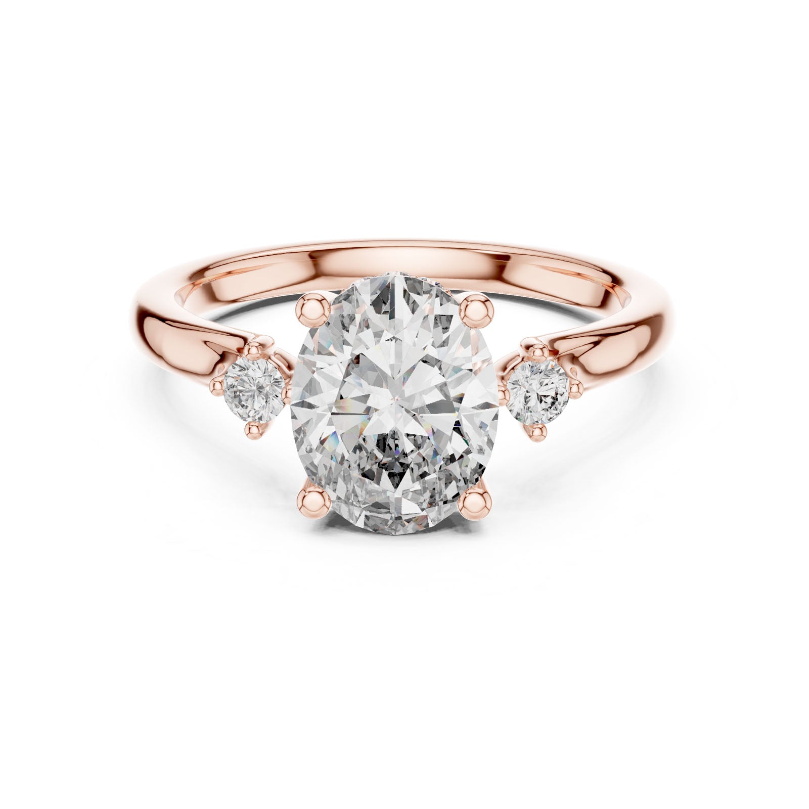 2.15 Ct. Oval Diamond Ring with Hidden Halo and Side Accent Diamond (DDLR-164) 12