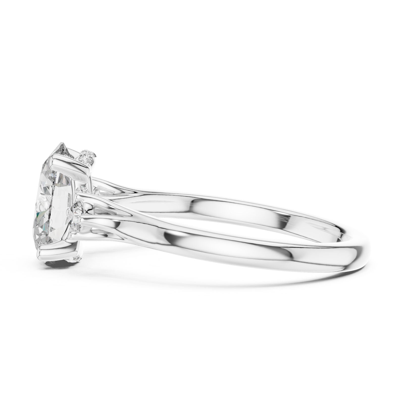 2.15 Ct. Oval Diamond Ring with Hidden Halo and Side Accent Diamond (DDLR-164) 6