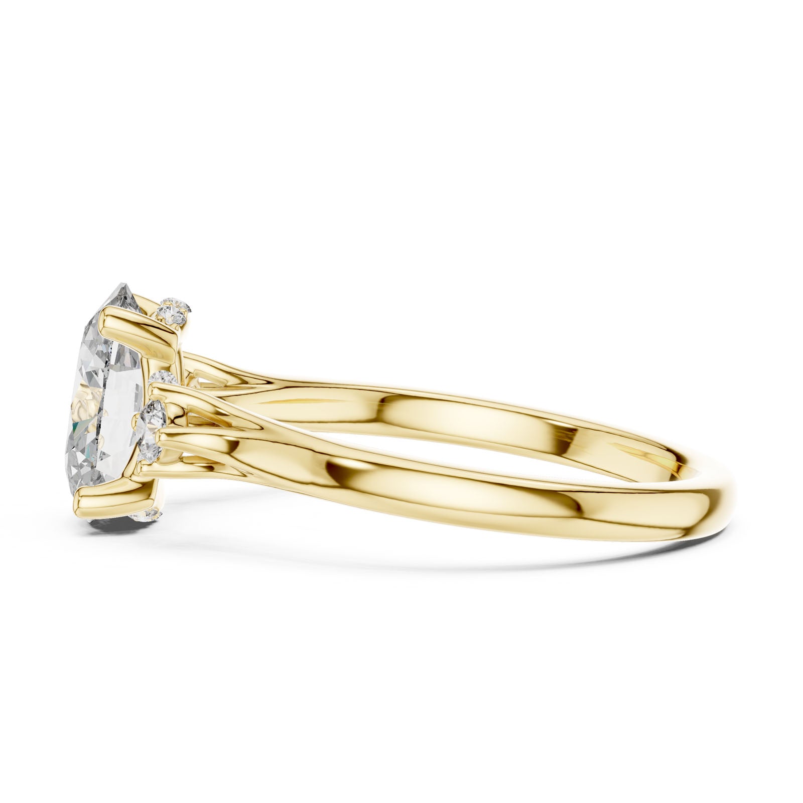 2.15 Ct. Oval Diamond Ring with Hidden Halo and Side Accent Diamond (DDLR-164) 8