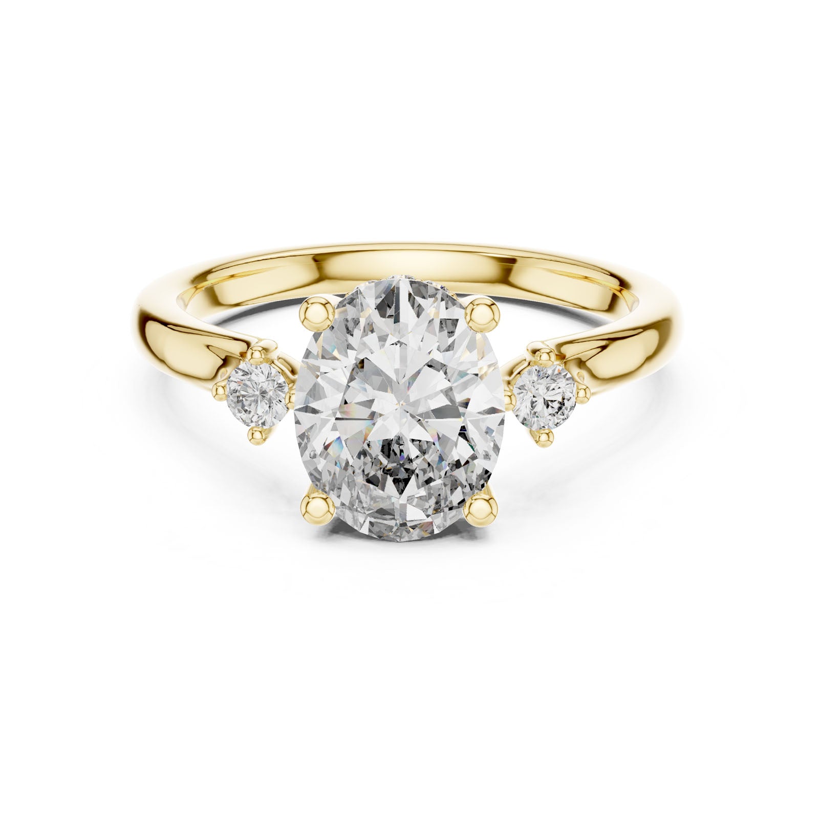 2.15 Ct. Oval Diamond Ring with Hidden Halo and Side Accent Diamond (DDLR-164) 9