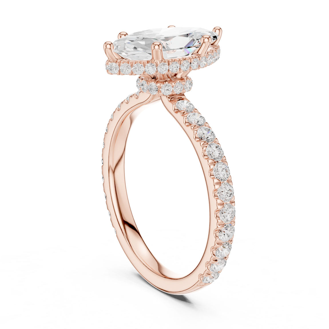 2.17 Ct. Classic Marquise Diamond Ring with Double Hidden Halo and Pavé Shank (DDLR-165-MQ) 9