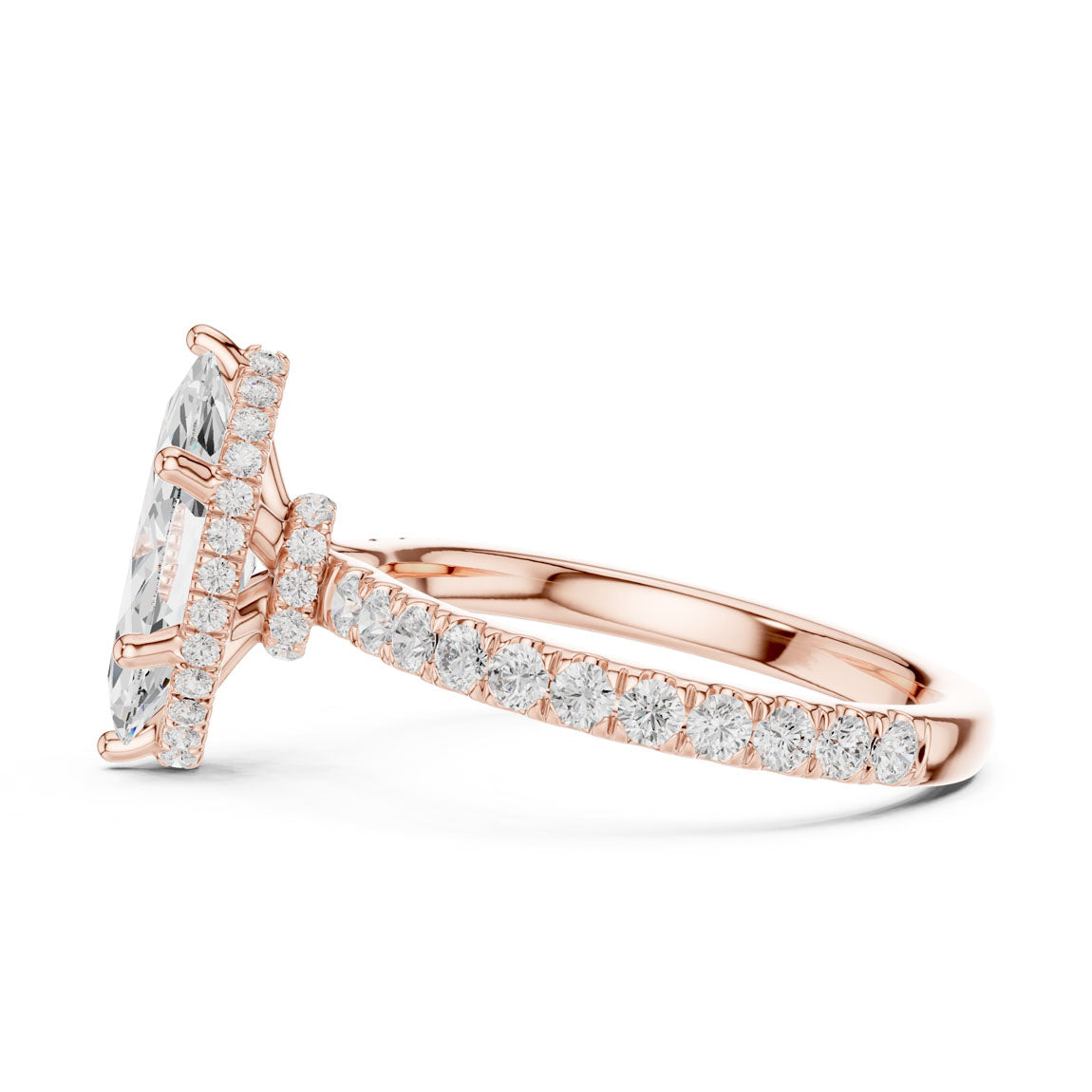 2.17 Ct. Classic Marquise Diamond Ring with Double Hidden Halo and Pavé Shank (DDLR-165-MQ) 11