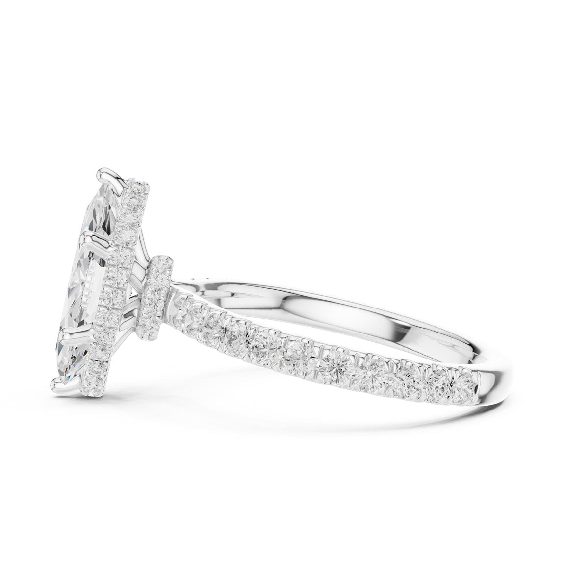 2.17 Ct. Classic Marquise Diamond Ring with Double Hidden Halo and Pavé Shank (DDLR-165-MQ) 12
