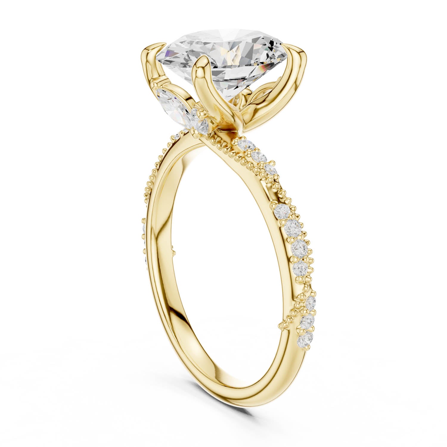 2.93 Ct. Oval Cut Diamond Pavé Engagement Ring with Hidden Halo (DDLR-167-OV) 6