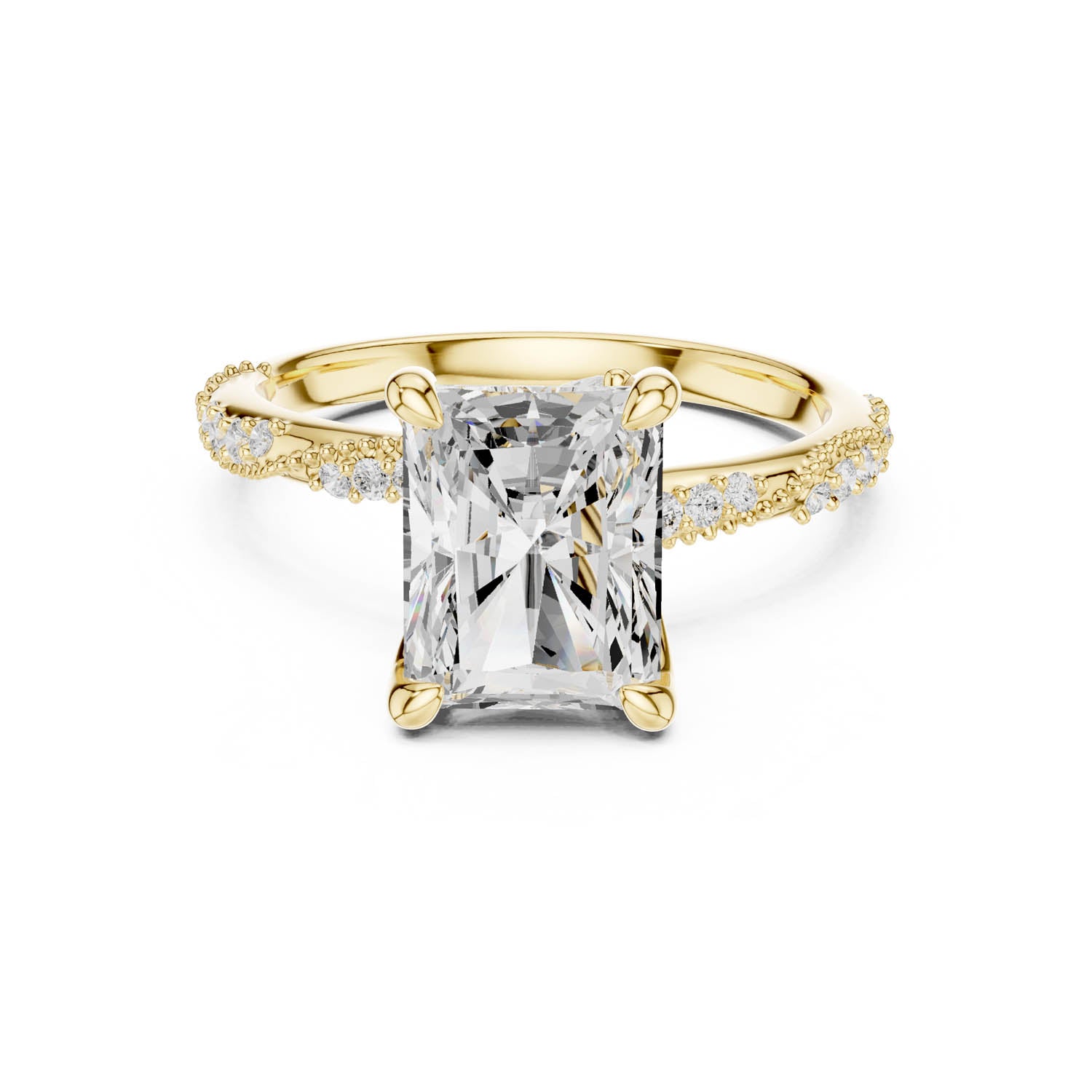 2.93 Ct. Radiant Cut Diamond Pavé Engagement Ring with Hidden Halo (DDLR-167-RA) 10