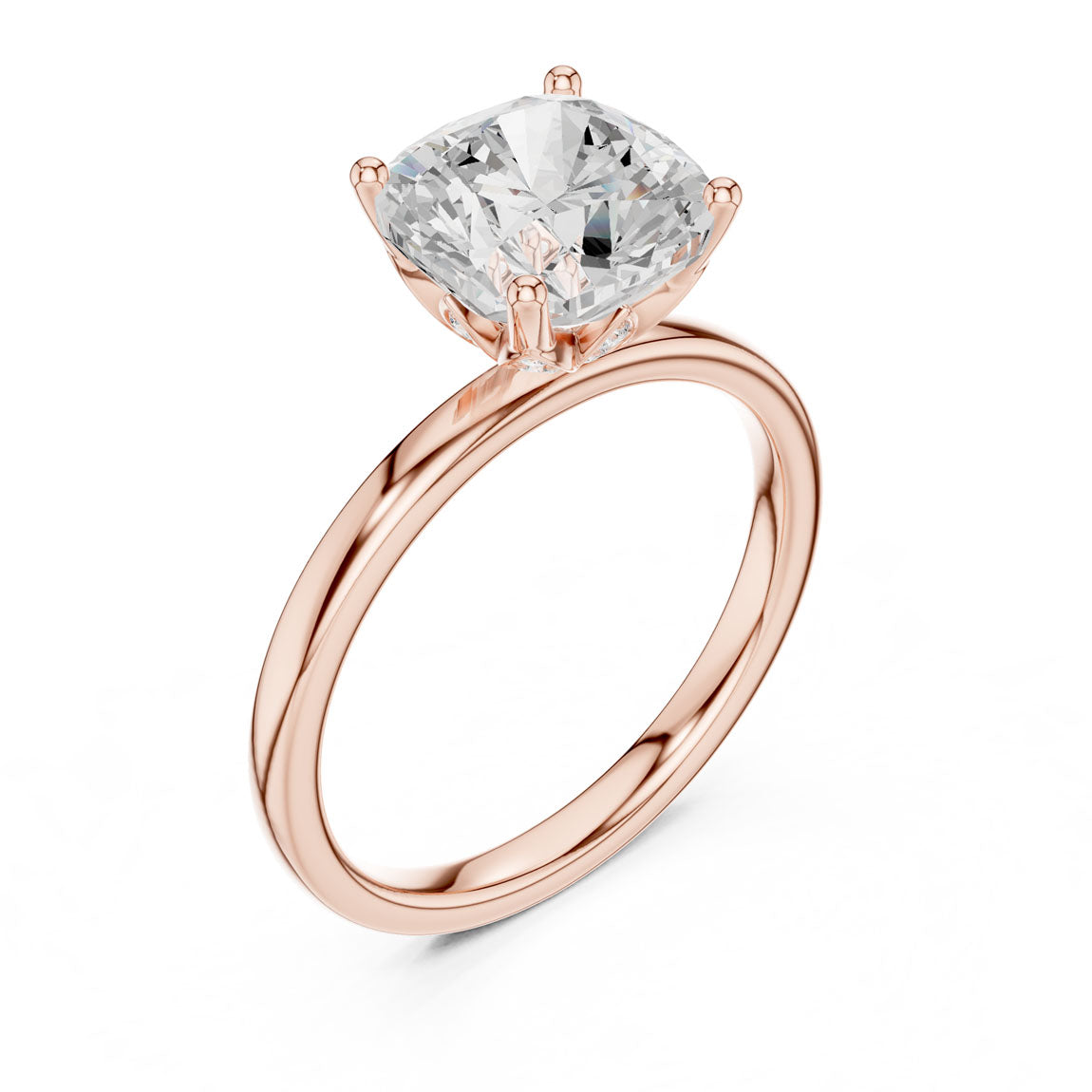 2.13 Ct. Ct. Cushion Cut Diamond Solitaire Ring (DDLR-170-CU) 8