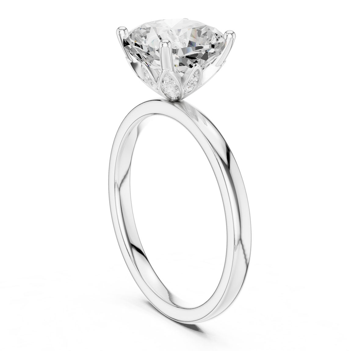 2.13 Ct. Ct. Cushion Cut Diamond Solitaire Ring (DDLR-170-CU) 9
