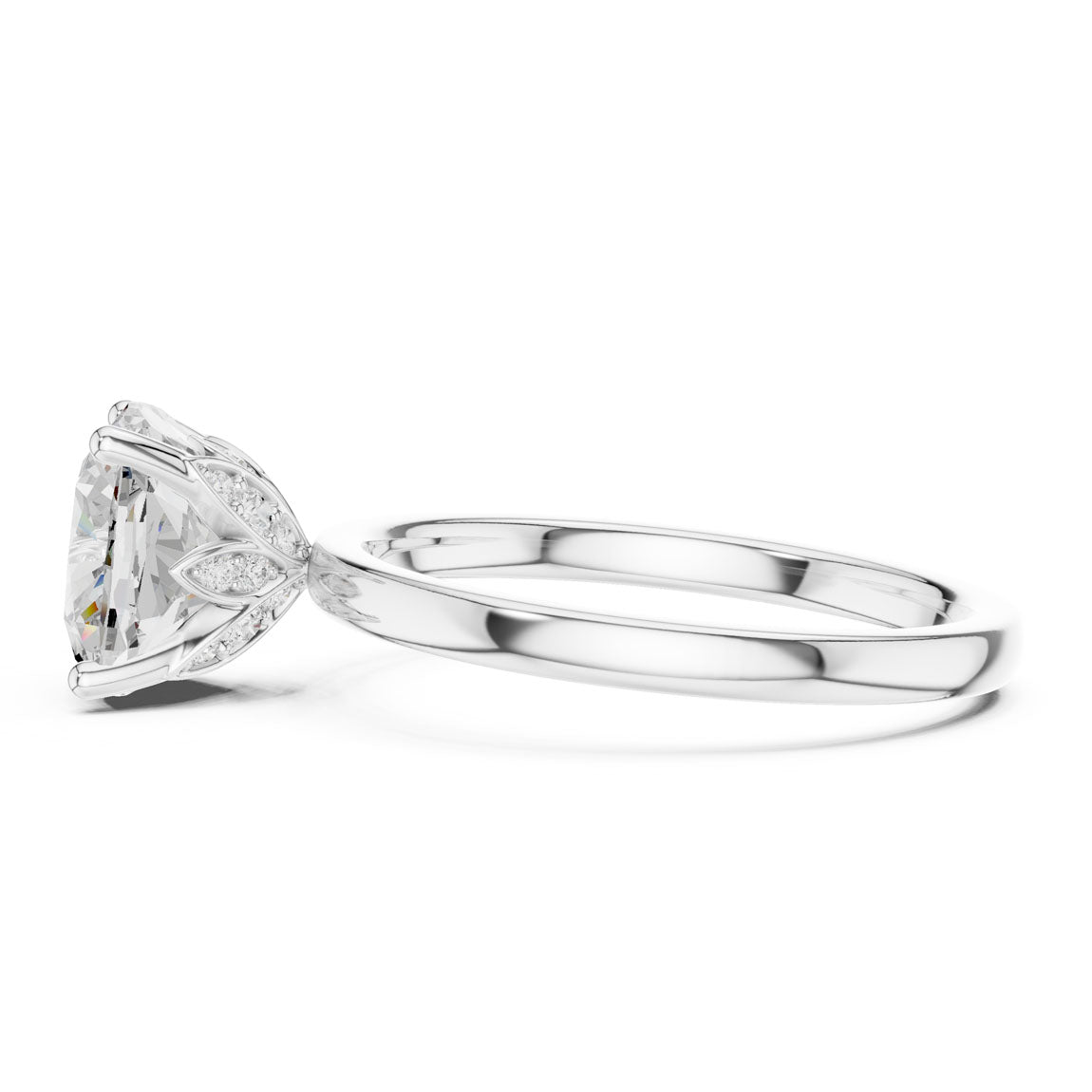2.13 Ct. Ct. Cushion Cut Diamond Solitaire Ring (DDLR-170-CU) 11
