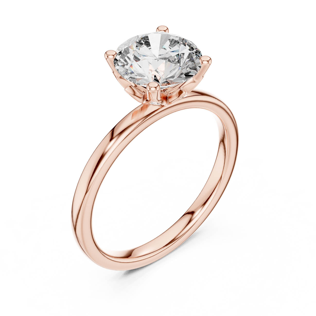 2.14 Ct. Round Diamond Solitaire with Diamond-Set Tulip Setting (DDLR-170) 5