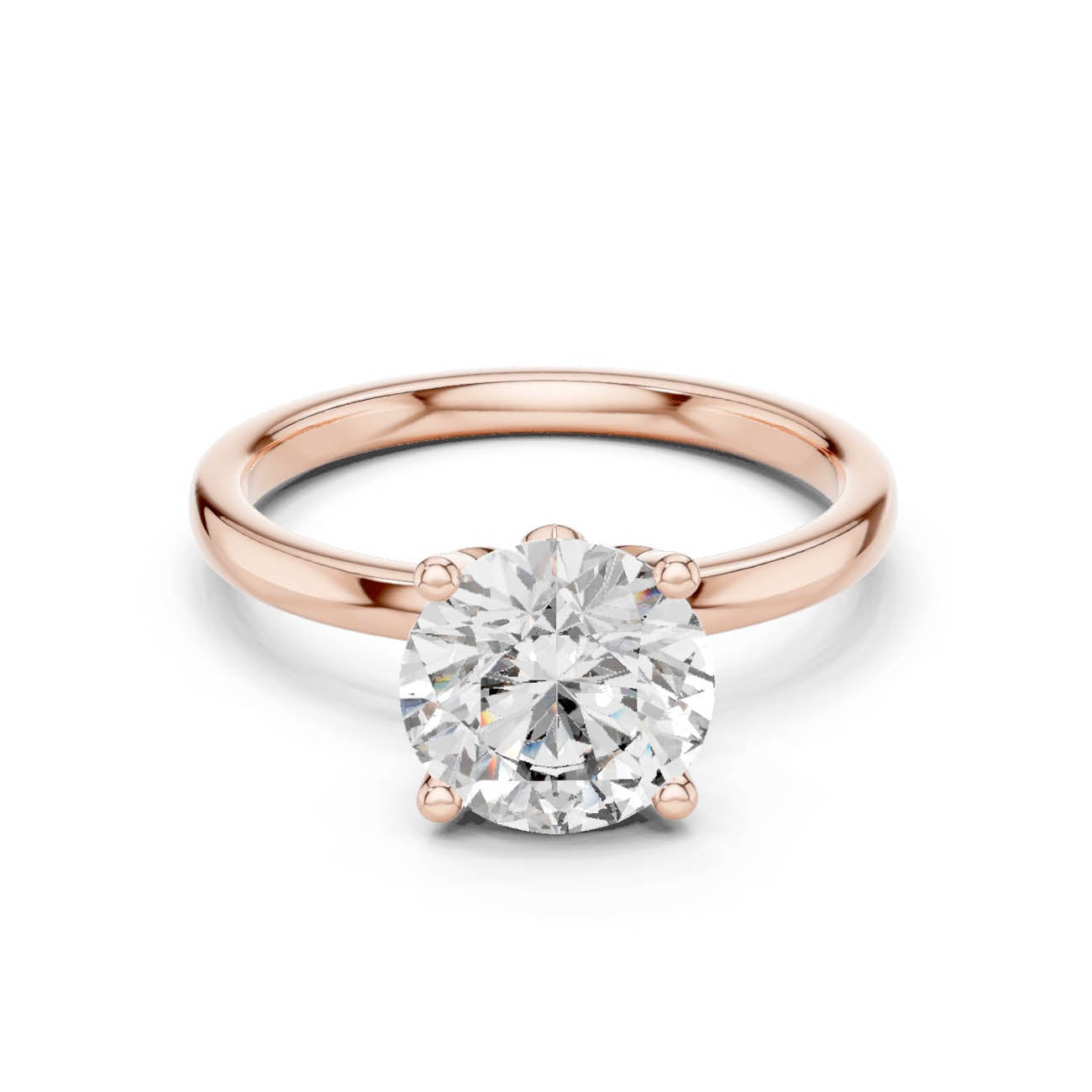 2.14 Ct. Round Diamond Solitaire with Diamond-Set Tulip Setting (DDLR-170)