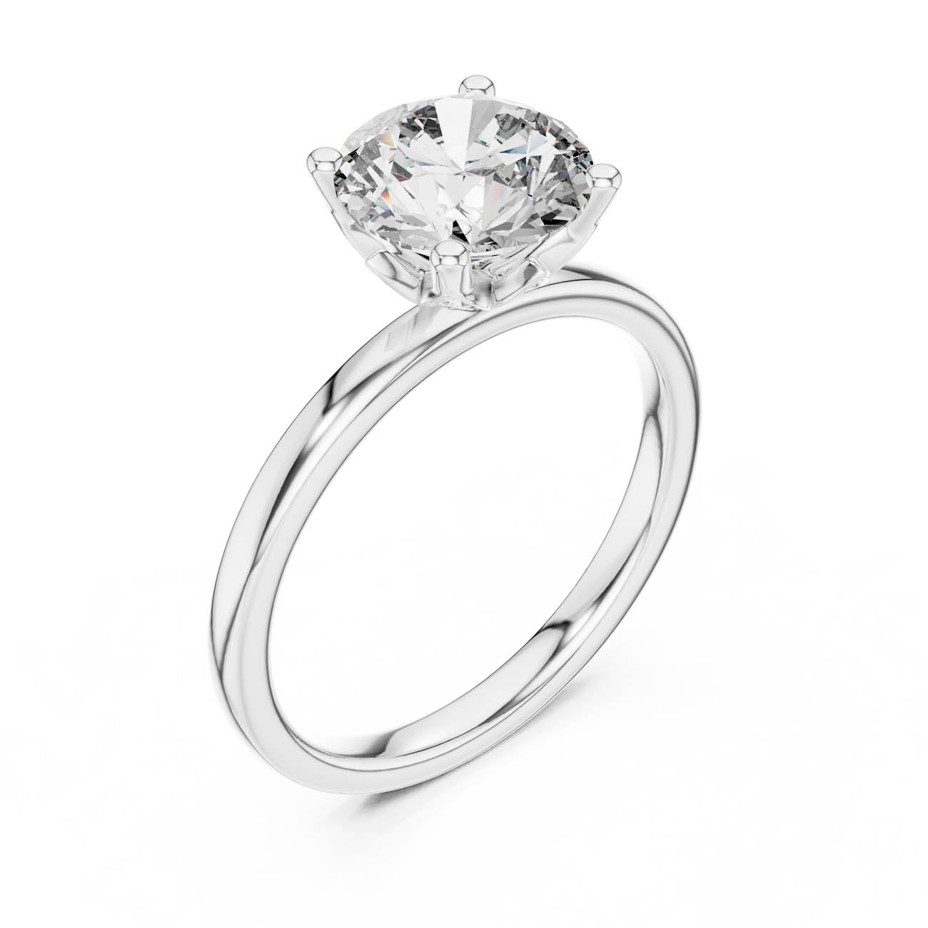 2.14 Ct. Round Diamond Solitaire with Diamond-Set Tulip Setting (DDLR-170) 7