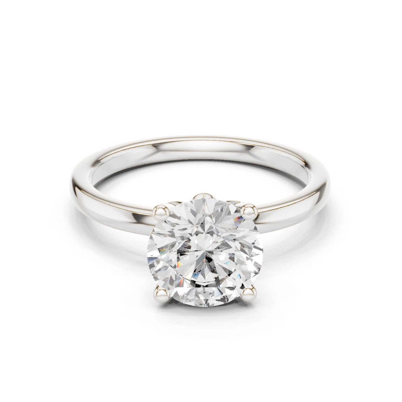 2.14 Ct. Round Diamond Solitaire with Diamond-Set Tulip Setting (DDLR-170)