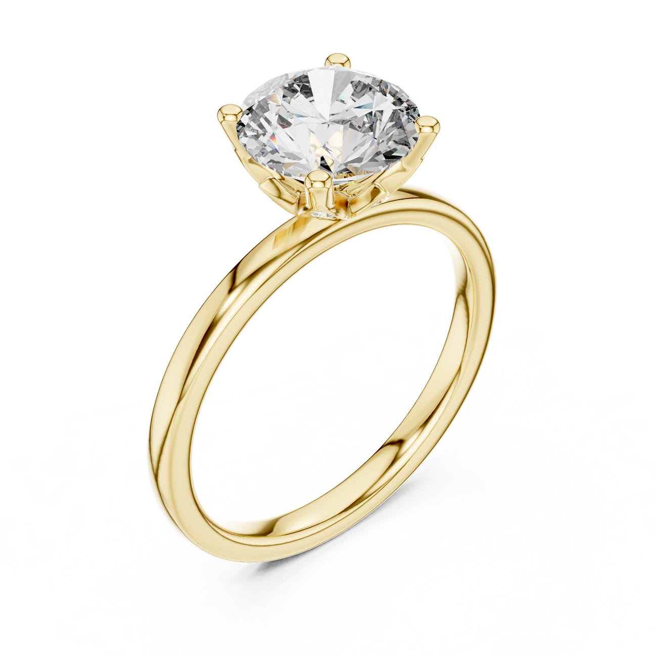 2.14 Ct. Round Diamond Solitaire with Diamond-Set Tulip Setting (DDLR-170) 9