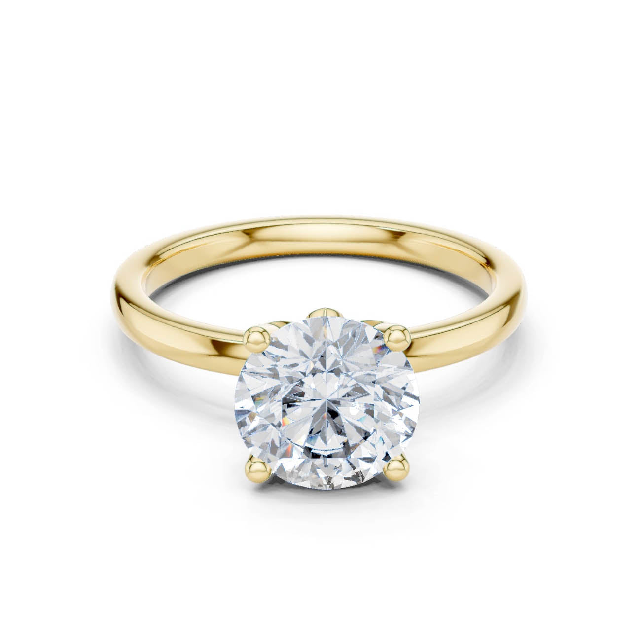 2.14 Ct. Round Diamond Solitaire with Diamond-Set Tulip Setting (DDLR-170) 3