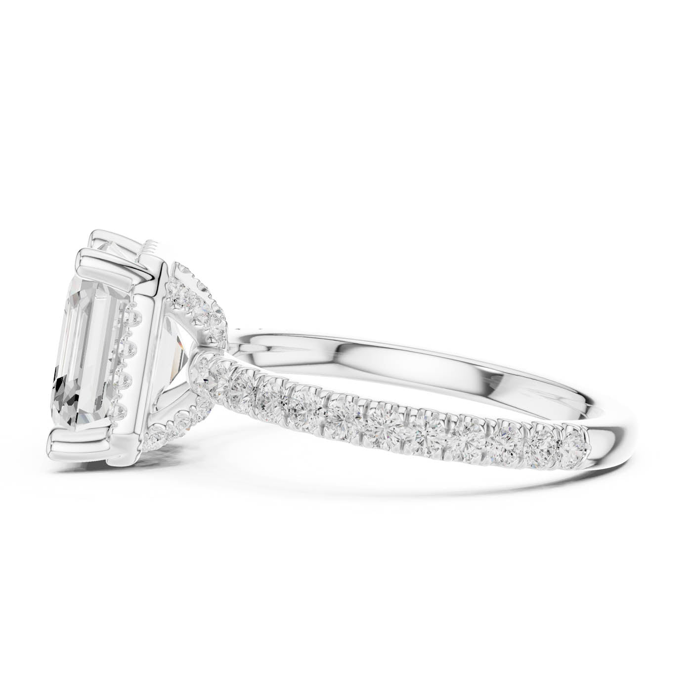 4.20 Ct. Asscher Cut Diamond Halo Pavé Ring (DDLR-172-AC) 5