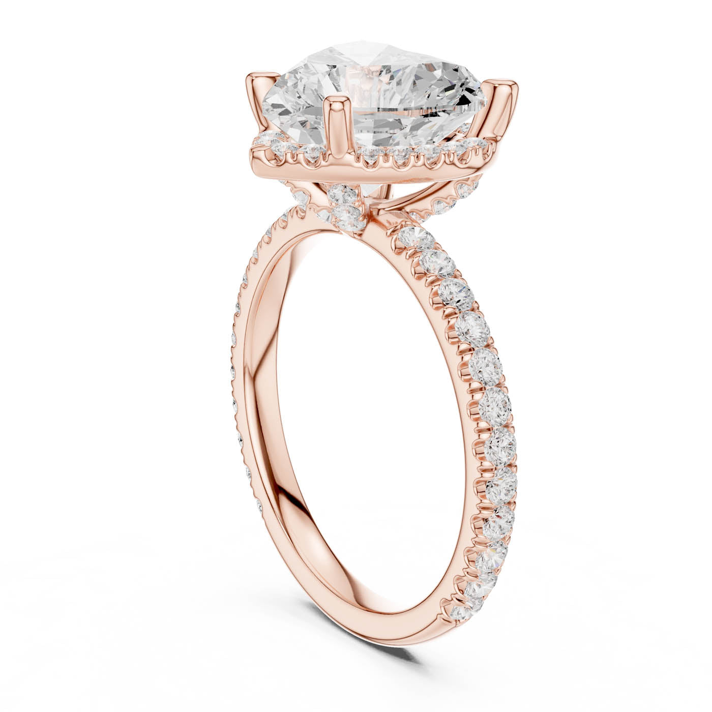 4.20 Ct. Heart Cut Diamond Halo Pavé Ring (DDLR-172-HR) 4