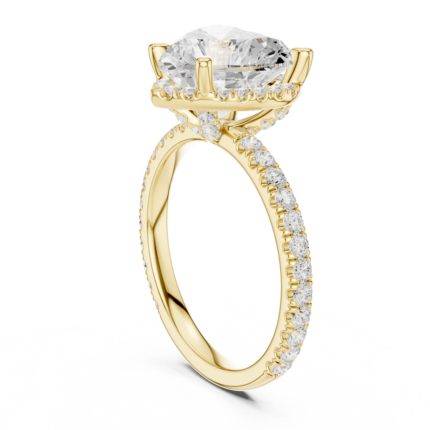 4.20 Ct. Heart Cut Diamond Halo Pavé Ring (DDLR-172-HR)