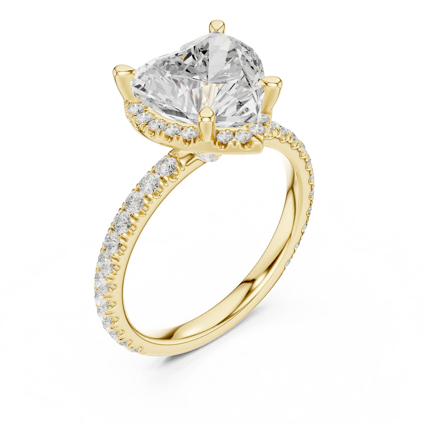 4.20 Ct. Heart Cut Diamond Halo Pavé Ring (DDLR-172-HR) 3