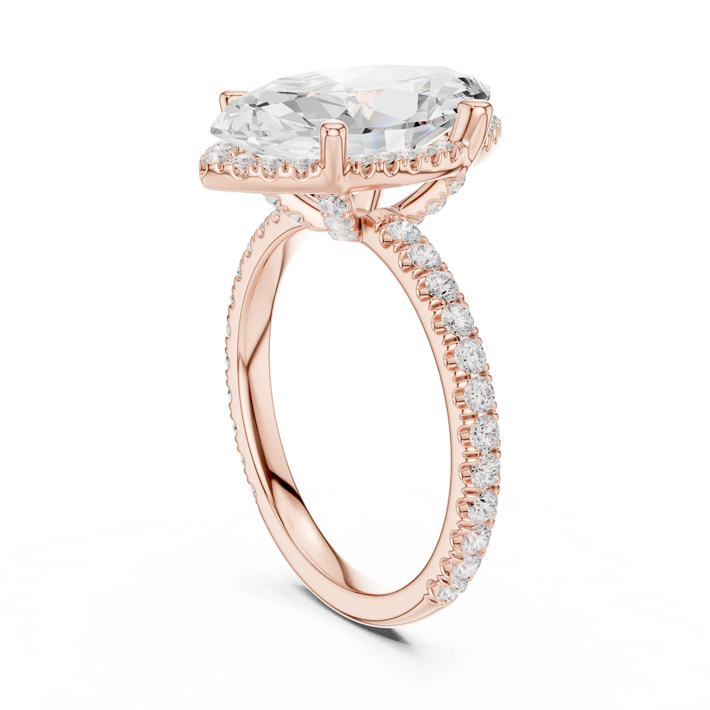 4.20 Ct. Marquise Cut Diamond Halo Pavé Ring (DDLR-172-MQ) 9