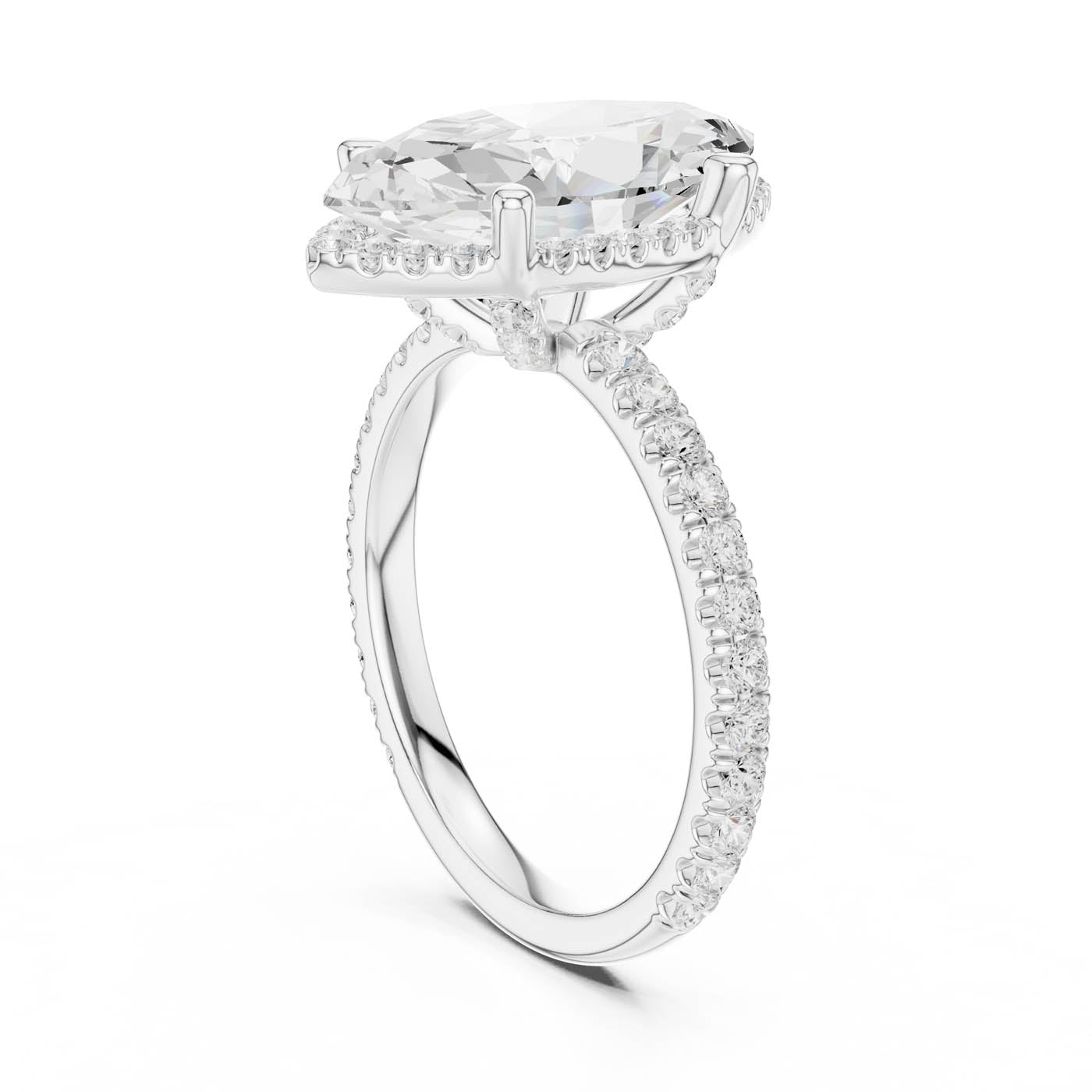 4.20 Ct. Marquise Cut Diamond Halo Pavé Ring (DDLR-172-MQ) 11