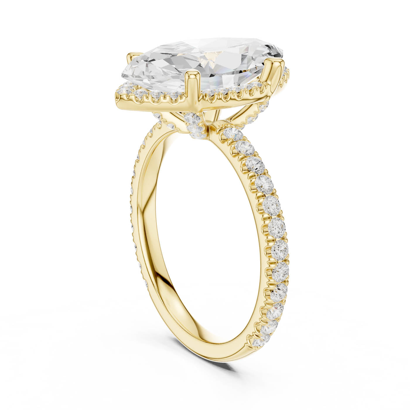 4.20 Ct. Marquise Cut Diamond Halo Pavé Ring (DDLR-172-MQ) 4