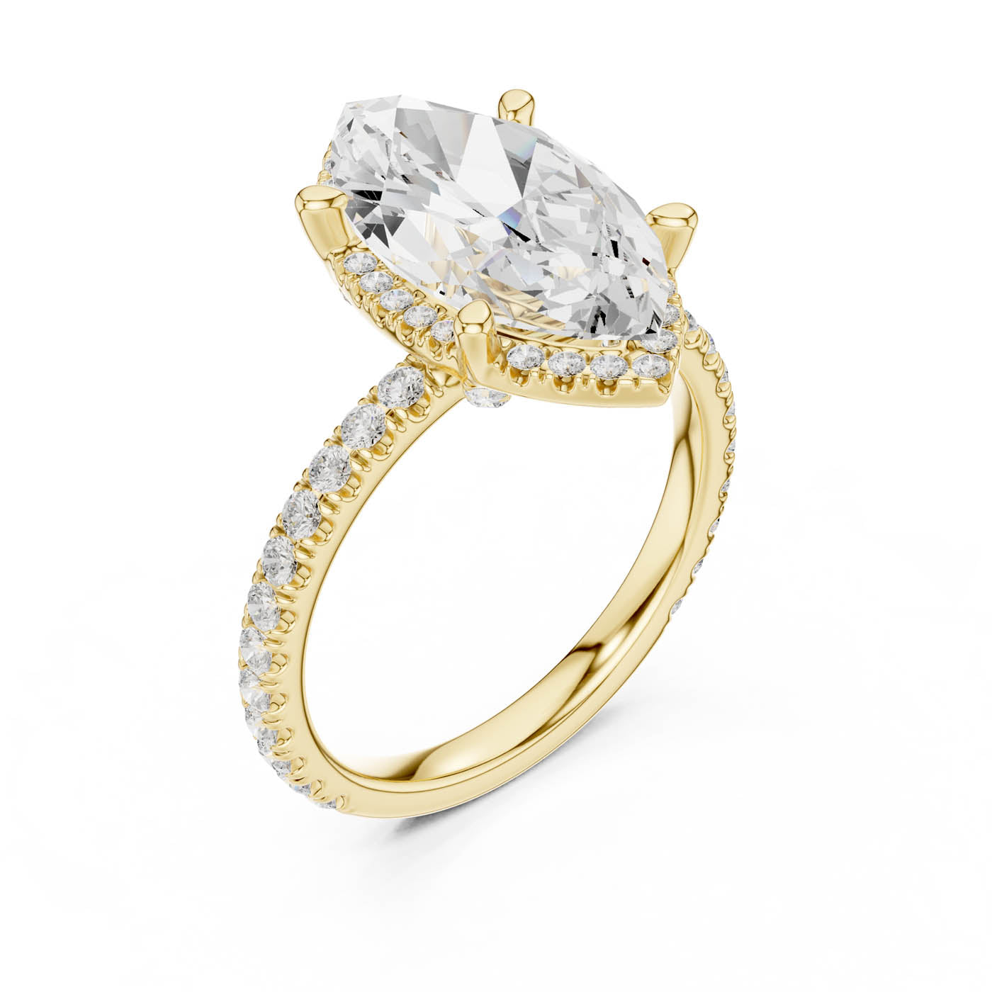 4.20 Ct. Marquise Cut Diamond Halo Pavé Ring (DDLR-172-MQ)