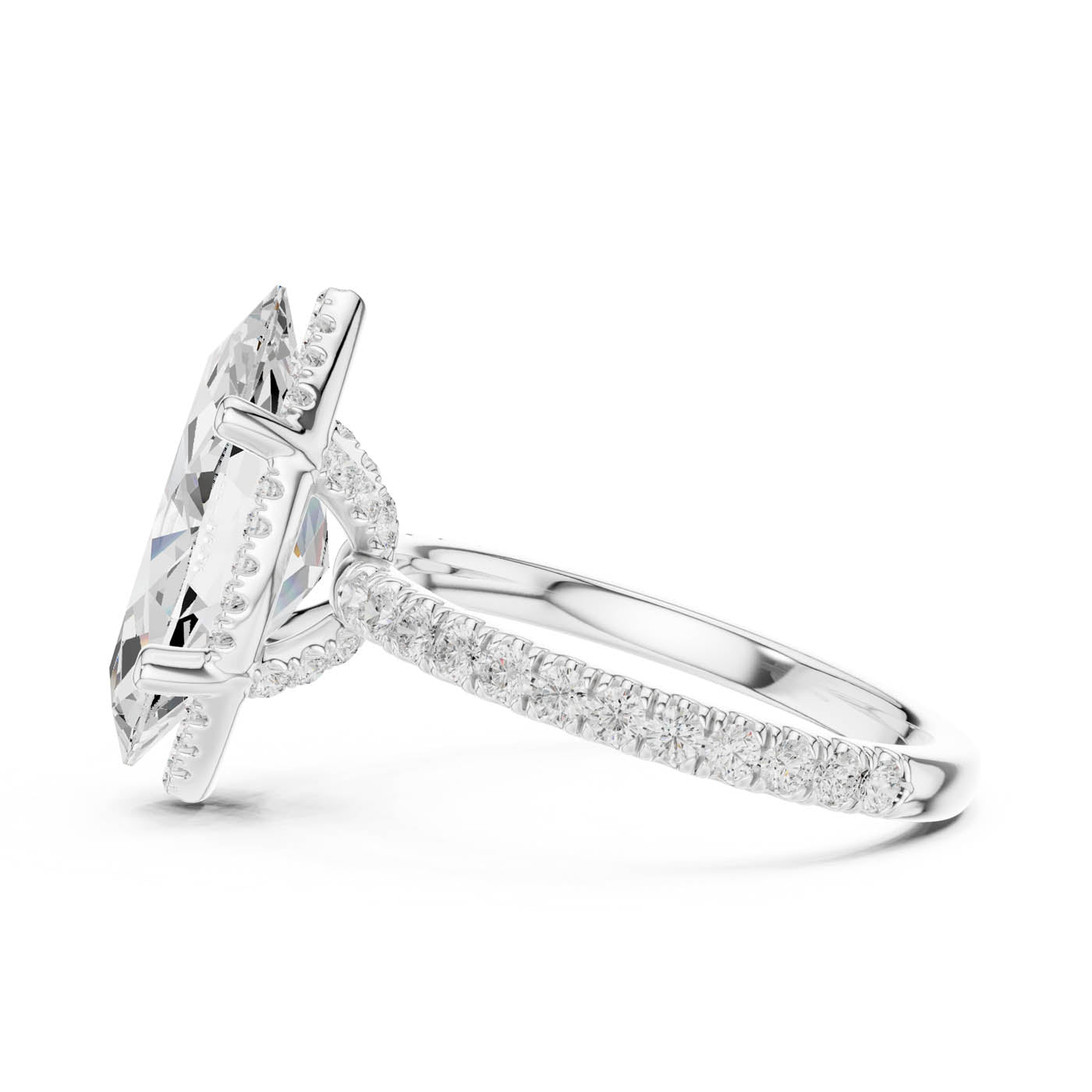 4.20 Ct. Marquise Cut Diamond Halo Pavé Ring (DDLR-172-MQ) 12