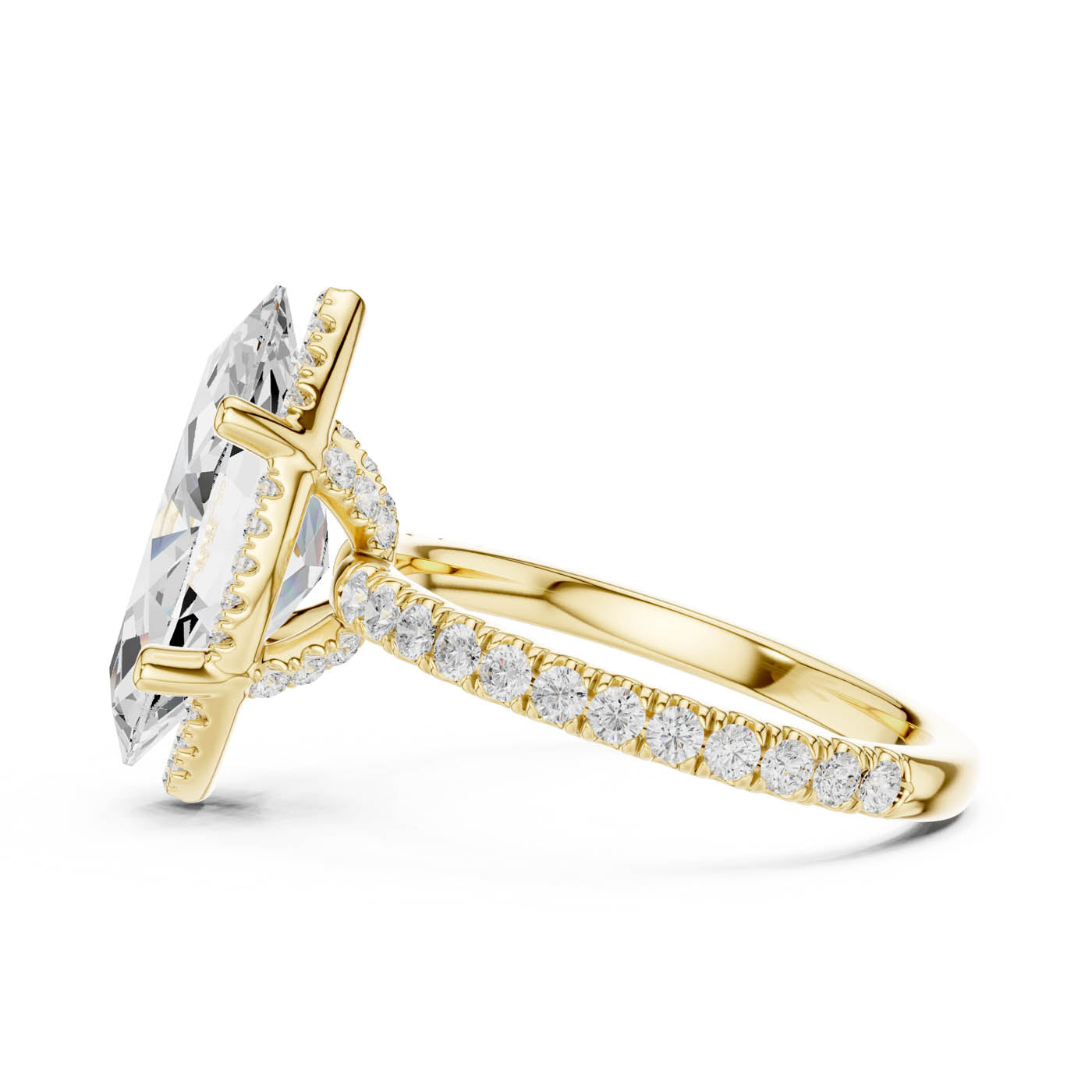 4.20 Ct. Marquise Cut Diamond Halo Pavé Ring (DDLR-172-MQ) 5