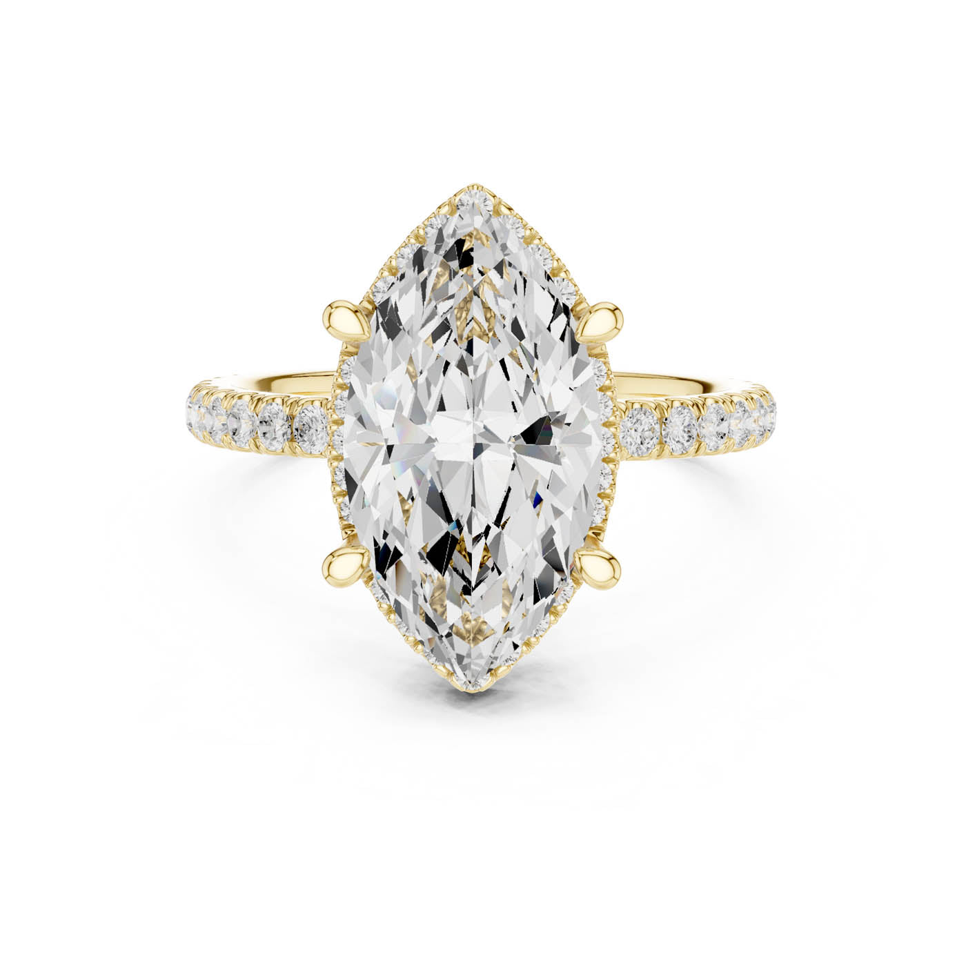 4.20 Ct. Marquise Cut Diamond Halo Pavé Ring (DDLR-172-MQ) 3