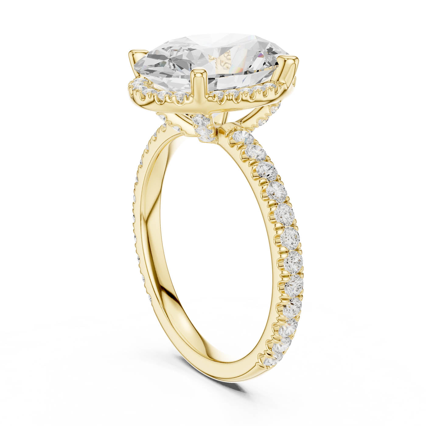 4.20 Ct. Oval Cut Diamond Halo Pavé Ring (DDLR-172-OV) 4
