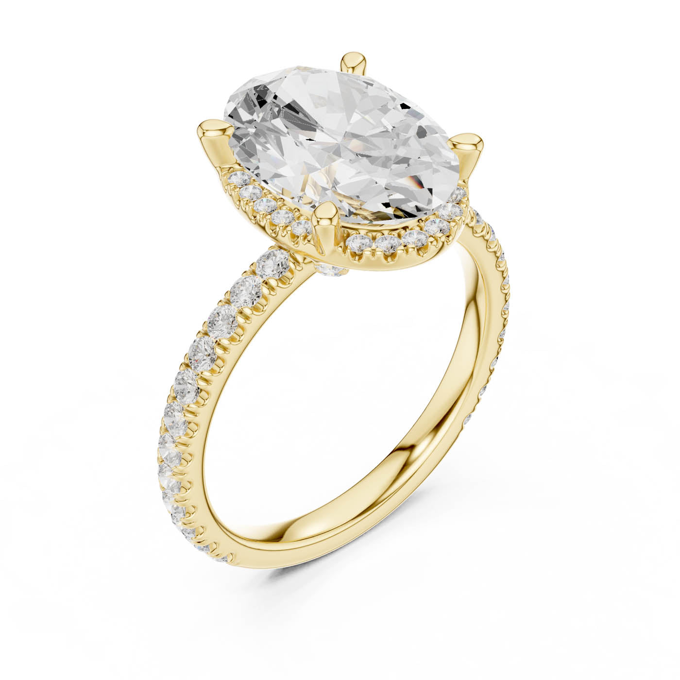 4.20 Ct. Oval Cut Diamond Halo Pavé Ring (DDLR-172-OV)