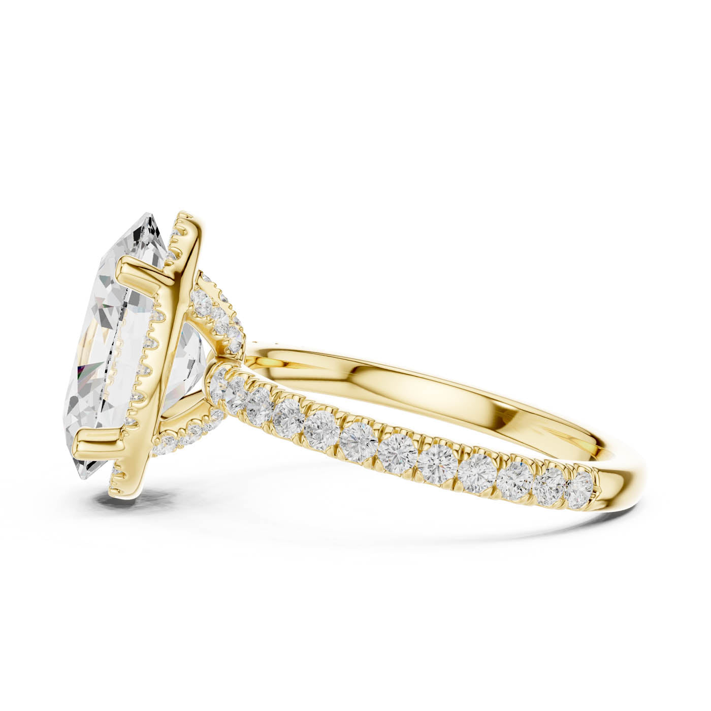 4.20 Ct. Oval Cut Diamond Halo Pavé Ring (DDLR-172-OV) 5