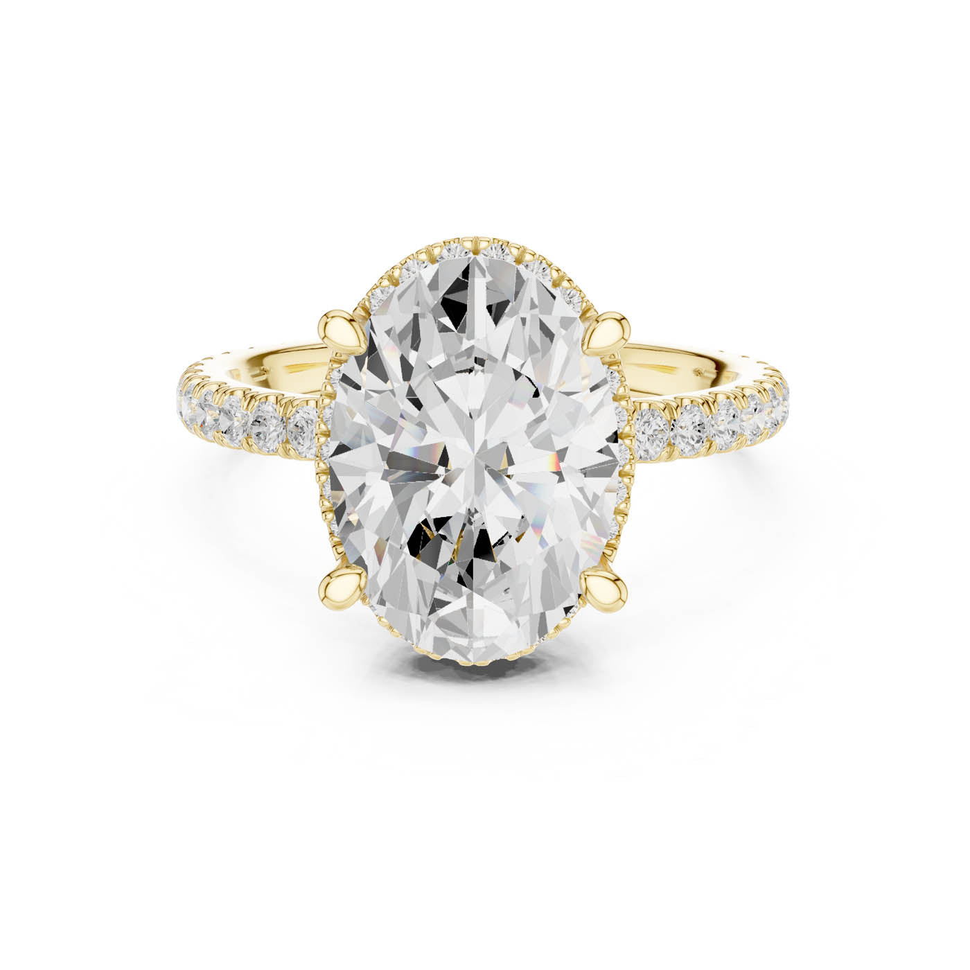 4.20 Ct. Oval Cut Diamond Halo Pavé Ring (DDLR-172-OV) 3