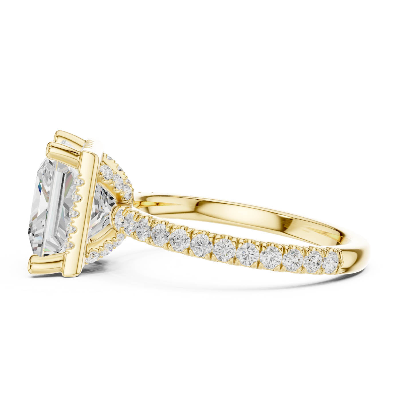 4.20 Ct. Princess Cut Diamond Halo Pavé Ring (DDLR-172-PR) 5