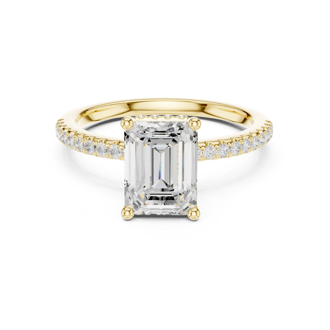 2.30 Ct. Emerald Cut Diamond Hidden Halo Pavé Ring (DDLR-177 - EM)