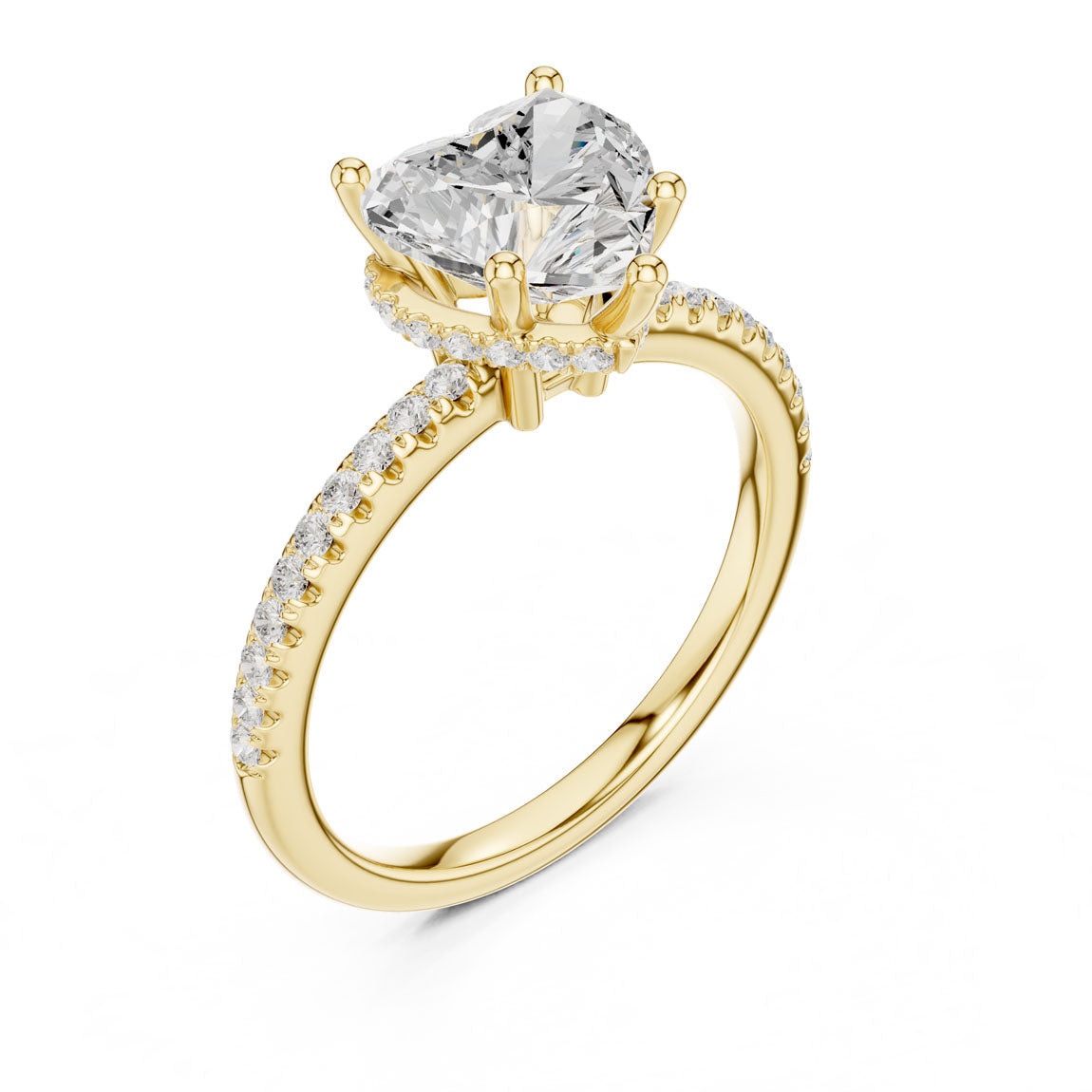2.30 Ct. Heart Diamond Hidden Halo Pavé Ring (DDLR-177 - HR)