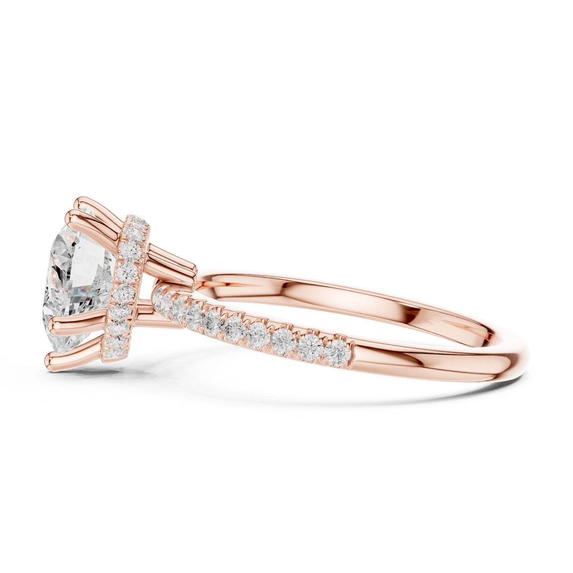 2.30 Ct. Heart Diamond Hidden Halo Pavé Ring (DDLR-177 - HR) 8