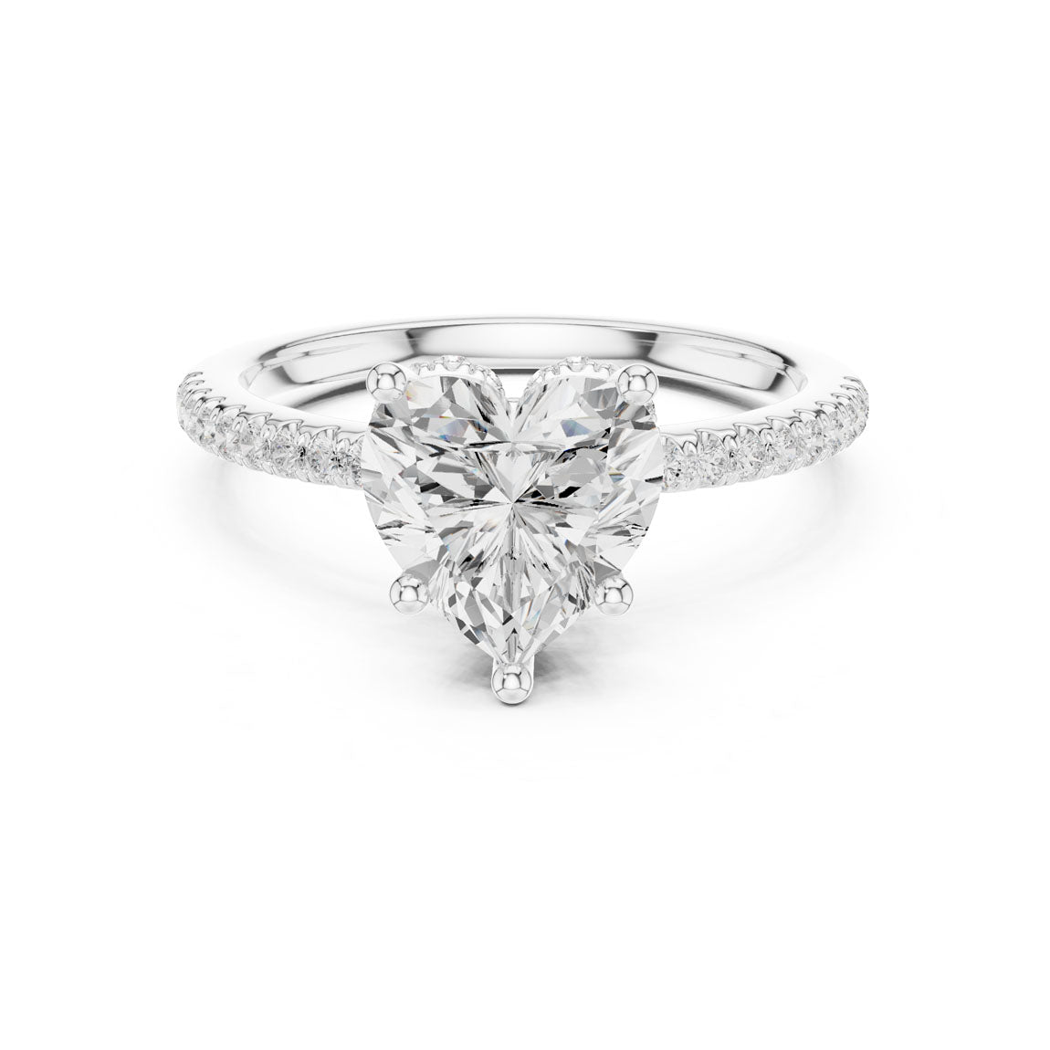 2.30 Ct. Heart Diamond Hidden Halo Pavé Ring (DDLR-177 - HR)