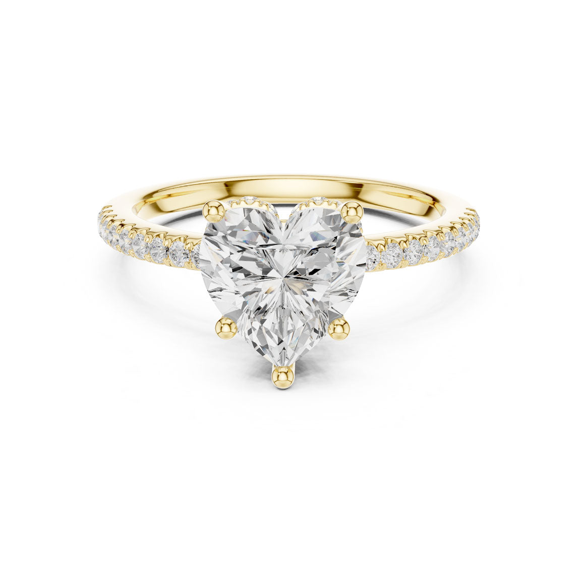 2.30 Ct. Heart Diamond Hidden Halo Pavé Ring (DDLR-177 - HR) 3
