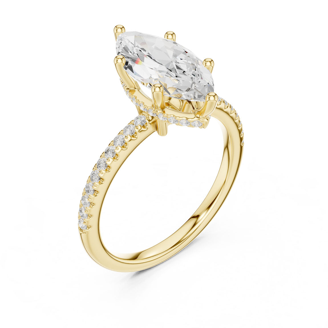 2.30 Ct. Marquise Diamond Hidden Halo Pavé Ring (DDLR-177 - MQ)