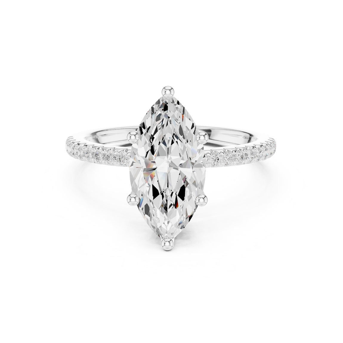 2.30 Ct. Marquise Diamond Hidden Halo Pavé Ring (DDLR-177 - MQ)