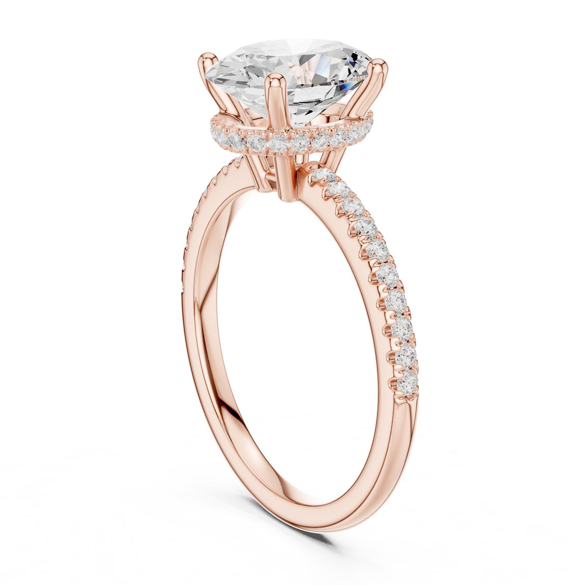 2.30 Ct. Oval Diamond Hidden Halo Pavé Ring (DDLR-177 - OV) 9