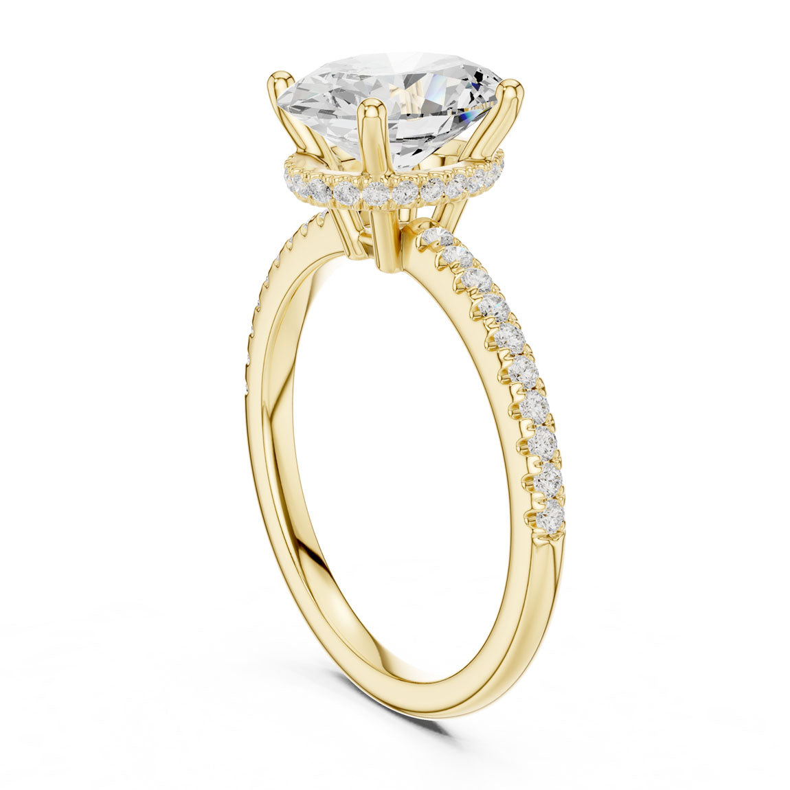 2.30 Ct. Oval Diamond Hidden Halo Pavé Ring (DDLR-177 - OV) 4