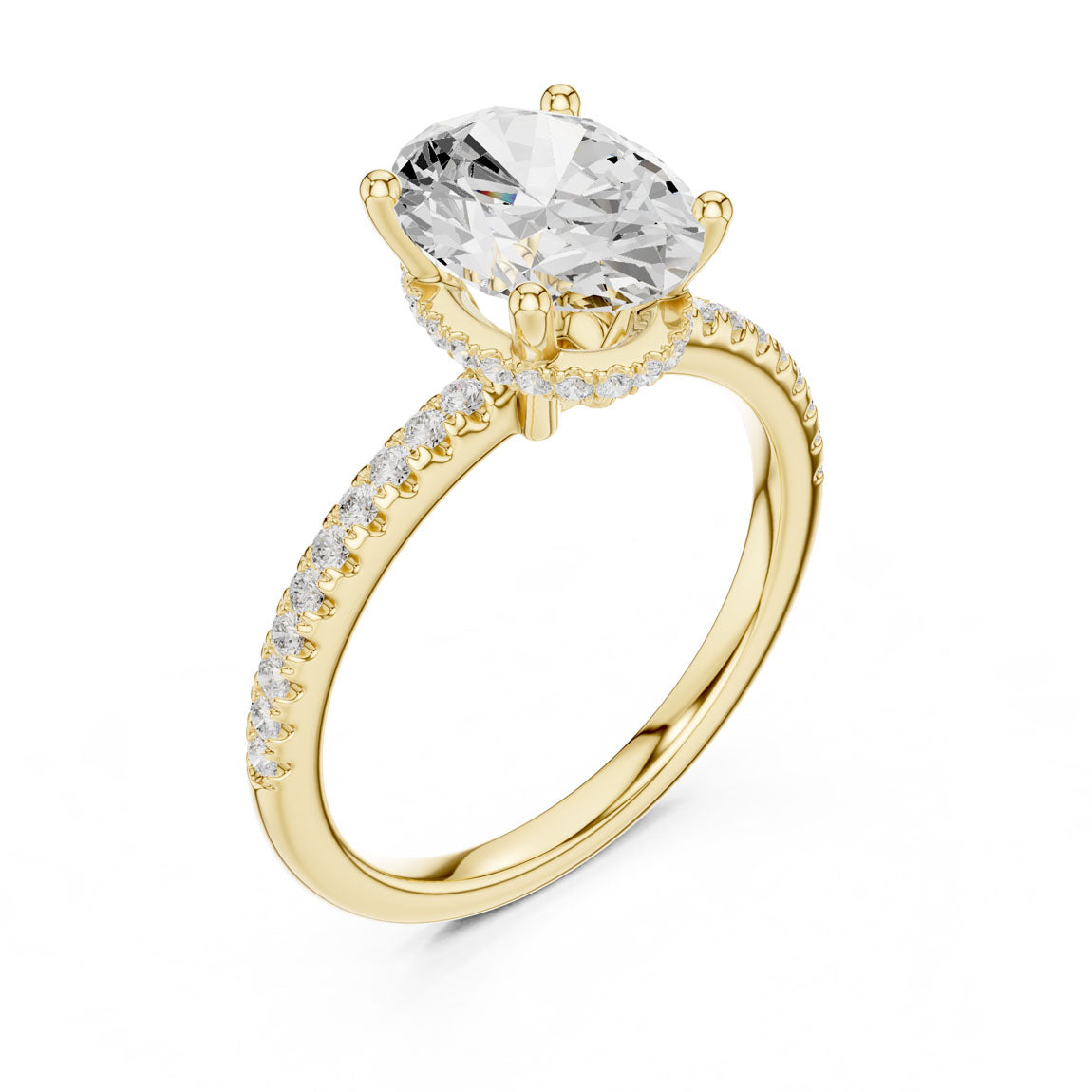 2.30 Ct. Oval Diamond Hidden Halo Pavé Ring (DDLR-177 - OV)