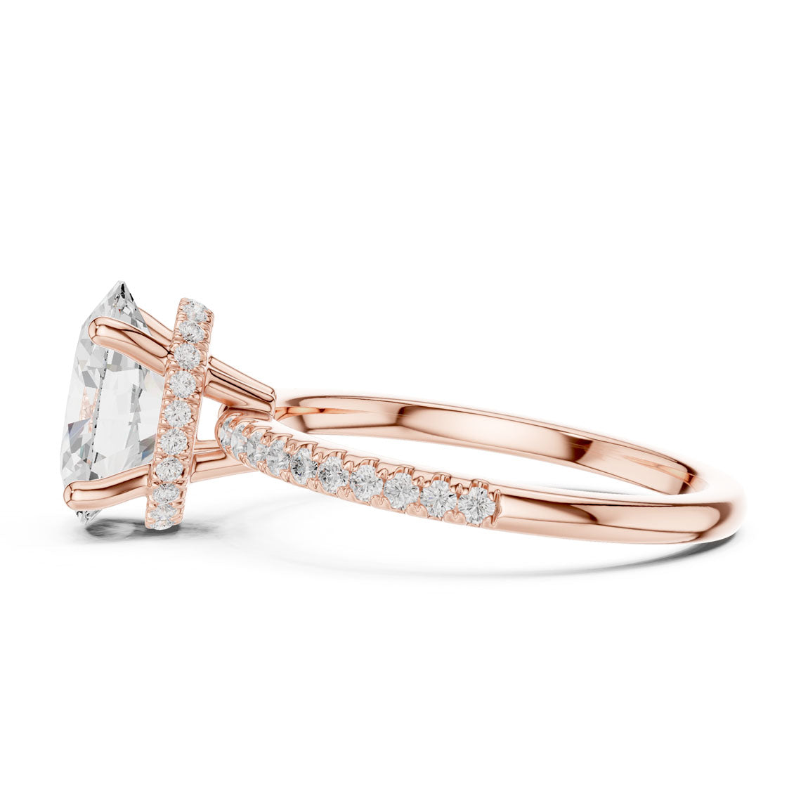 2.30 Ct. Oval Diamond Hidden Halo Pavé Ring (DDLR-177 - OV) 8
